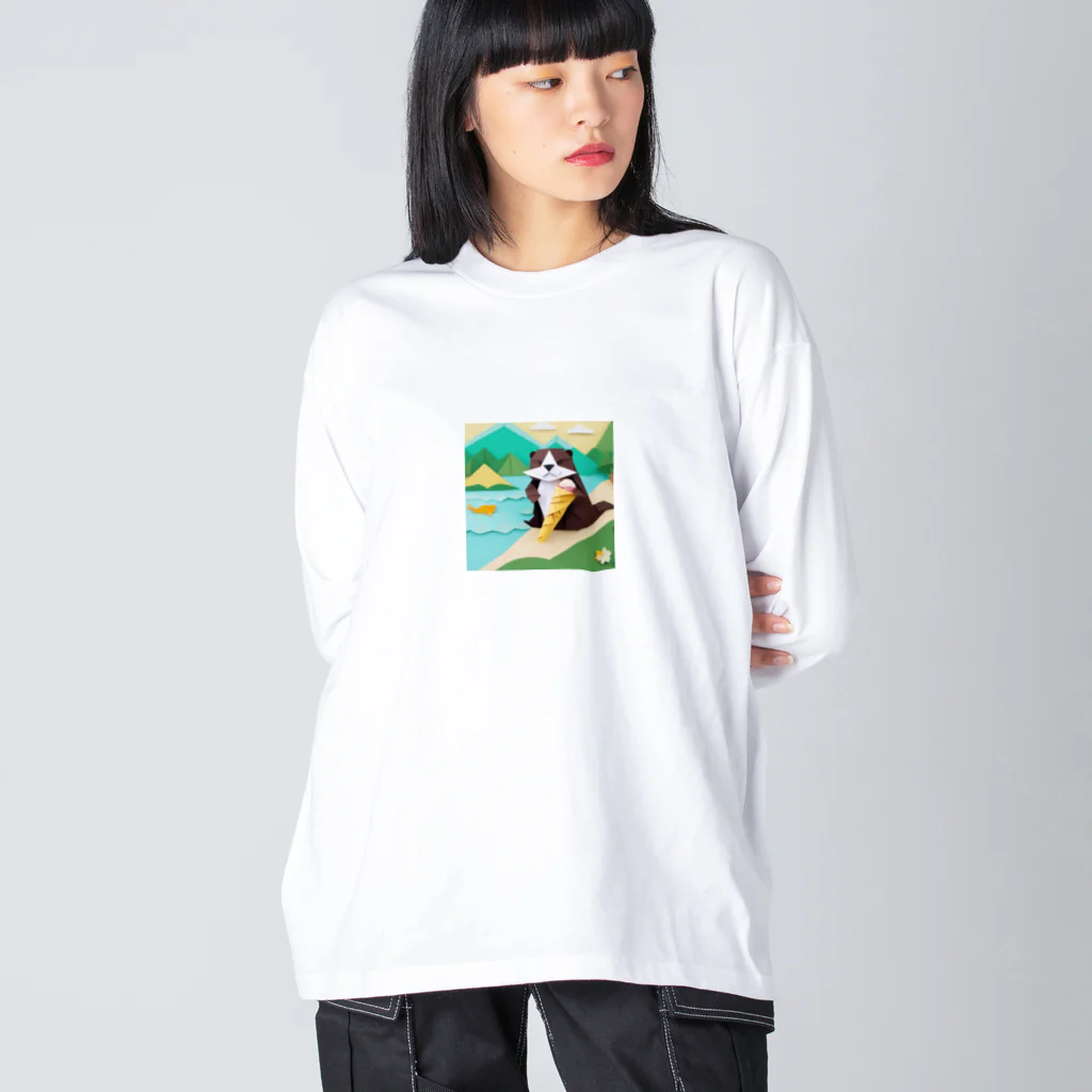 yumiceのice meets オリガミカワウソ ビッグシルエットロングスリーブTシャツ