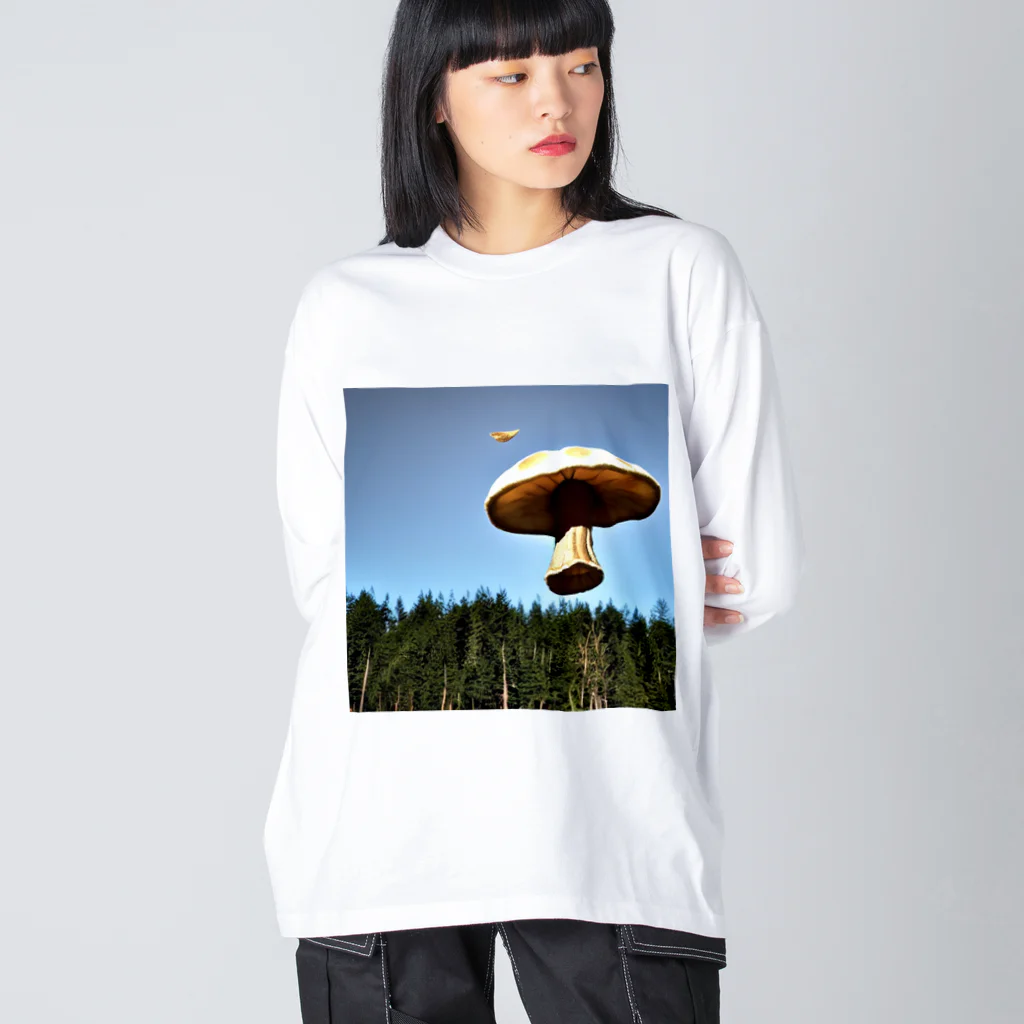 happygoの空飛ぶキノコ Big Long Sleeve T-Shirt