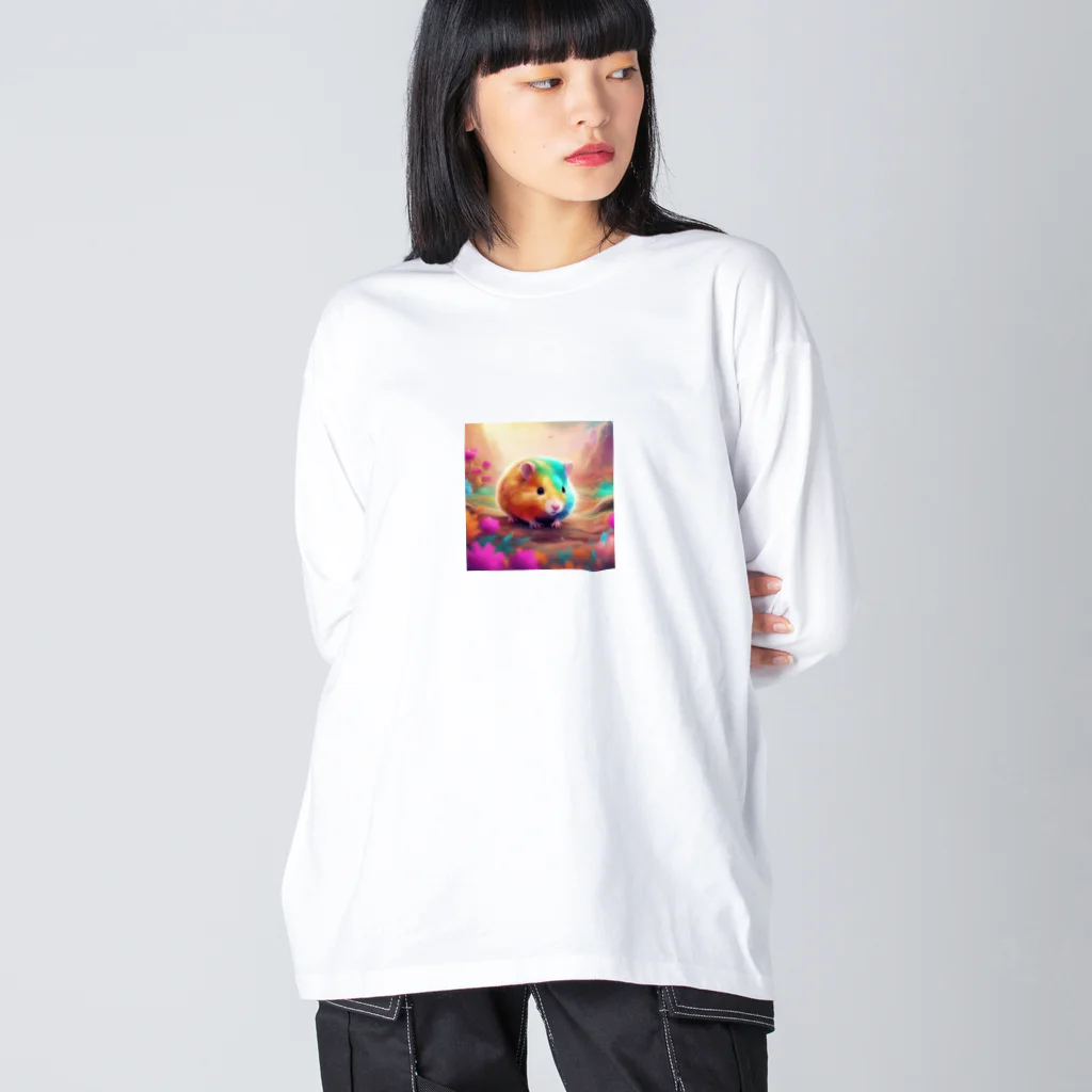 hibiscus_7のカラフルハムスター ビッグシルエットロングスリーブTシャツ