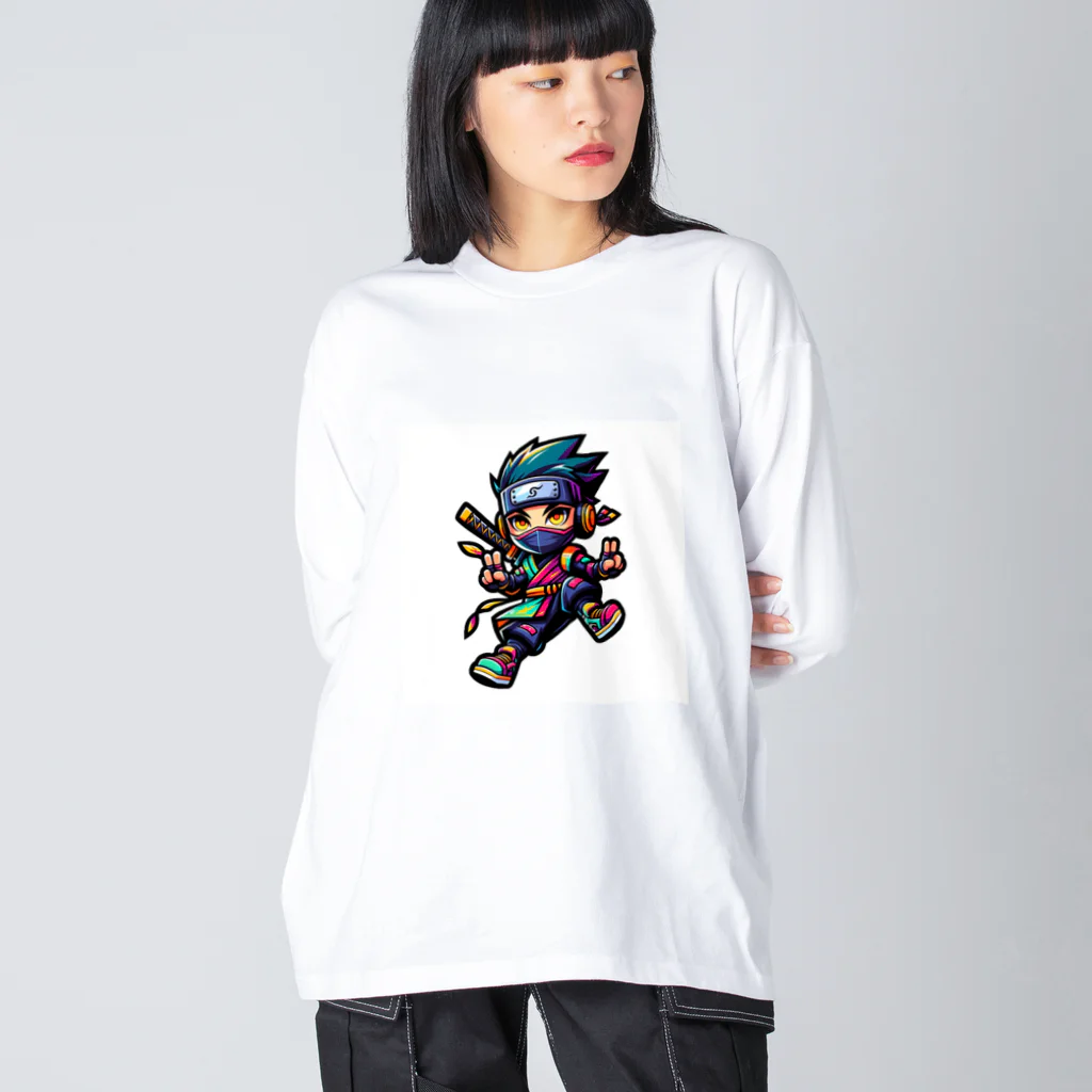 rsrsrsrsrの“Digital Ninja” ビッグシルエットロングスリーブTシャツ