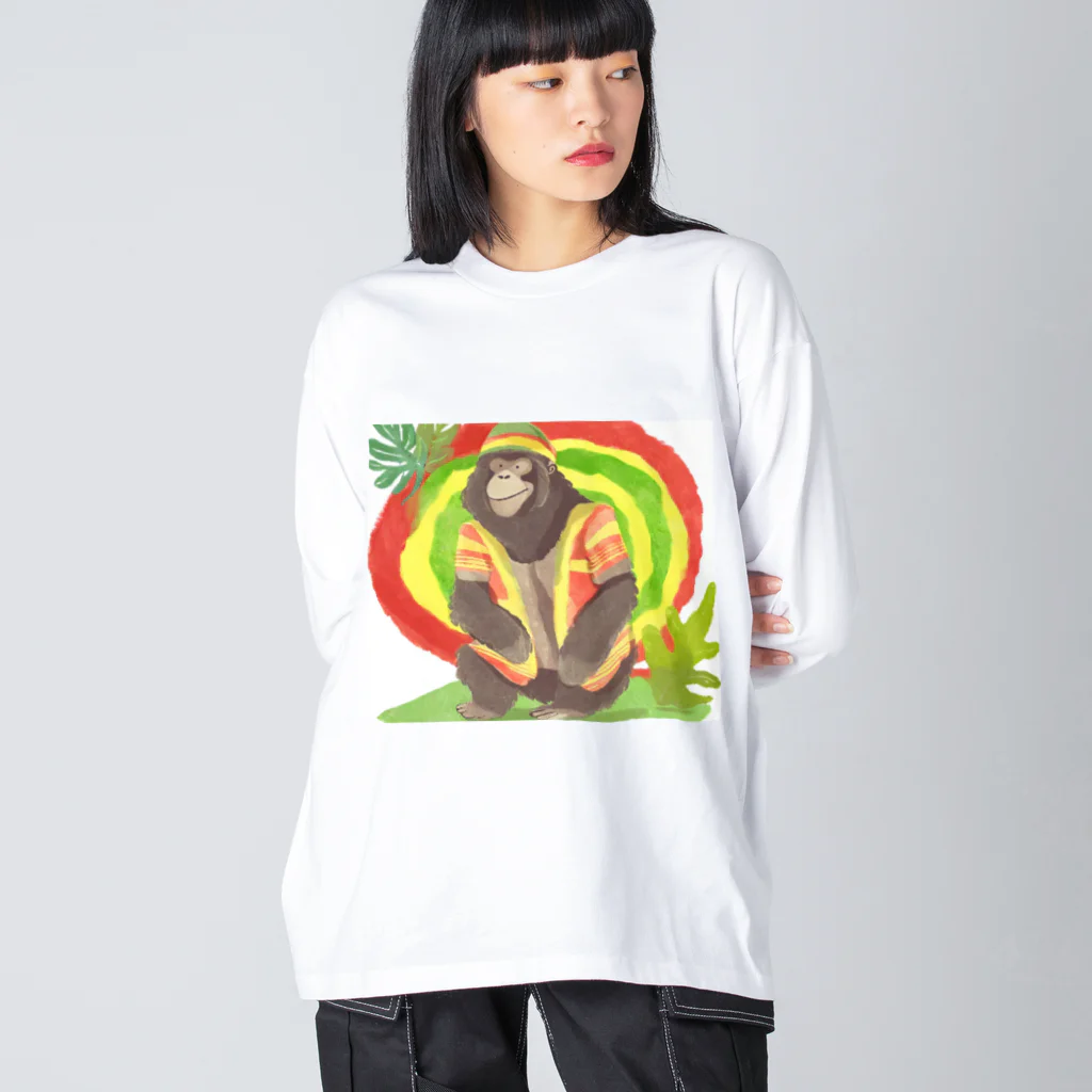 シークレットのレゲエっぽゴリラ Big Long Sleeve T-Shirt