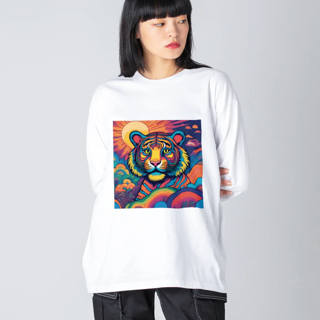 colorful-Nのカラフルなトラ Big Long Sleeve T-Shirt