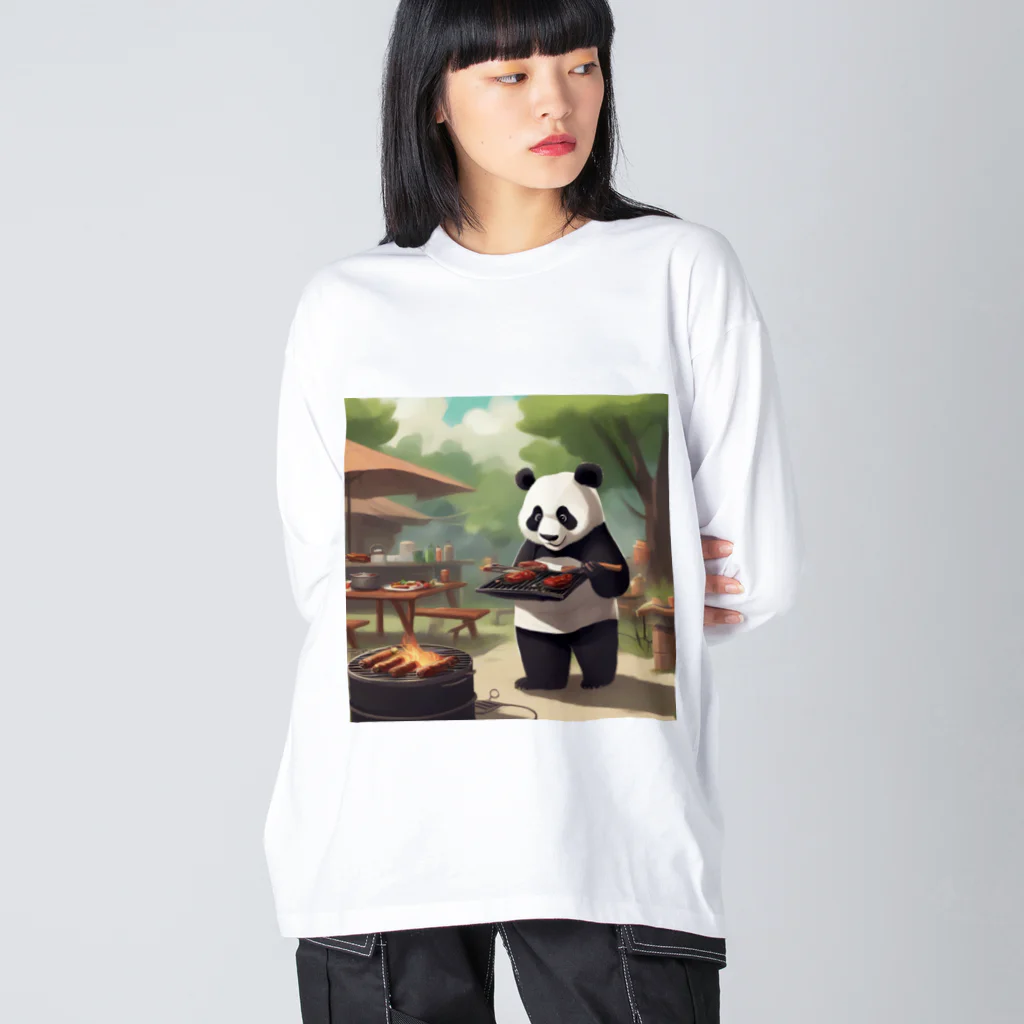 ycm02111968の「食欲をそそるパンダが食事を運びます！」 Big Long Sleeve T-Shirt