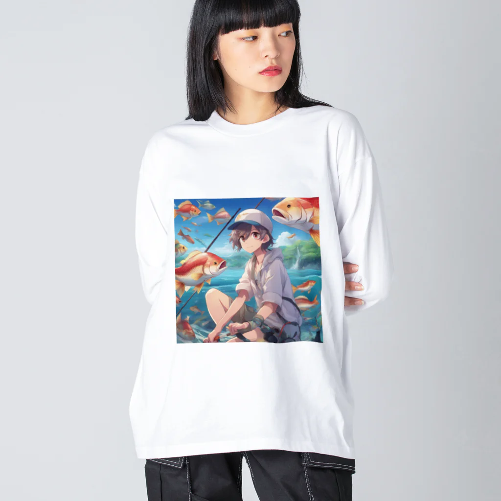 chillfishingの釣りガール爆釣！ ビッグシルエットロングスリーブTシャツ