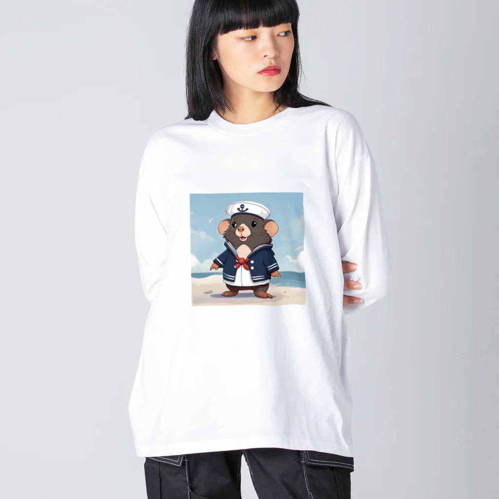 マジカルメッセージのネズミの水兵 Big Long Sleeve T-Shirt