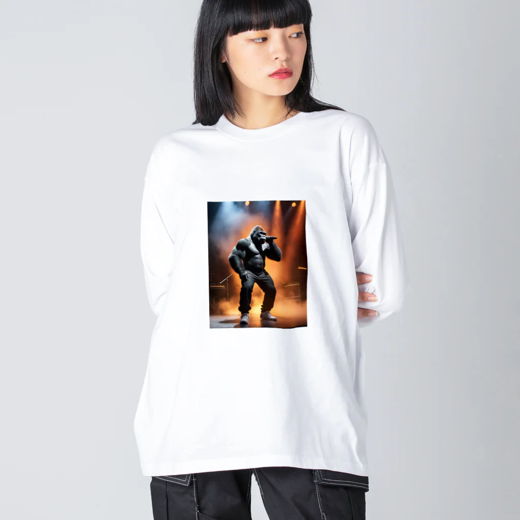 ZZRR12のゴリラの燃える舞台 Big Long Sleeve T-Shirt