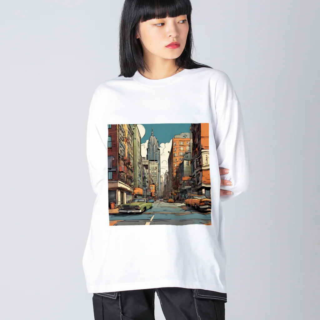 American Comic StyleのAmerican Comic Landscape 4 ビッグシルエットロングスリーブTシャツ