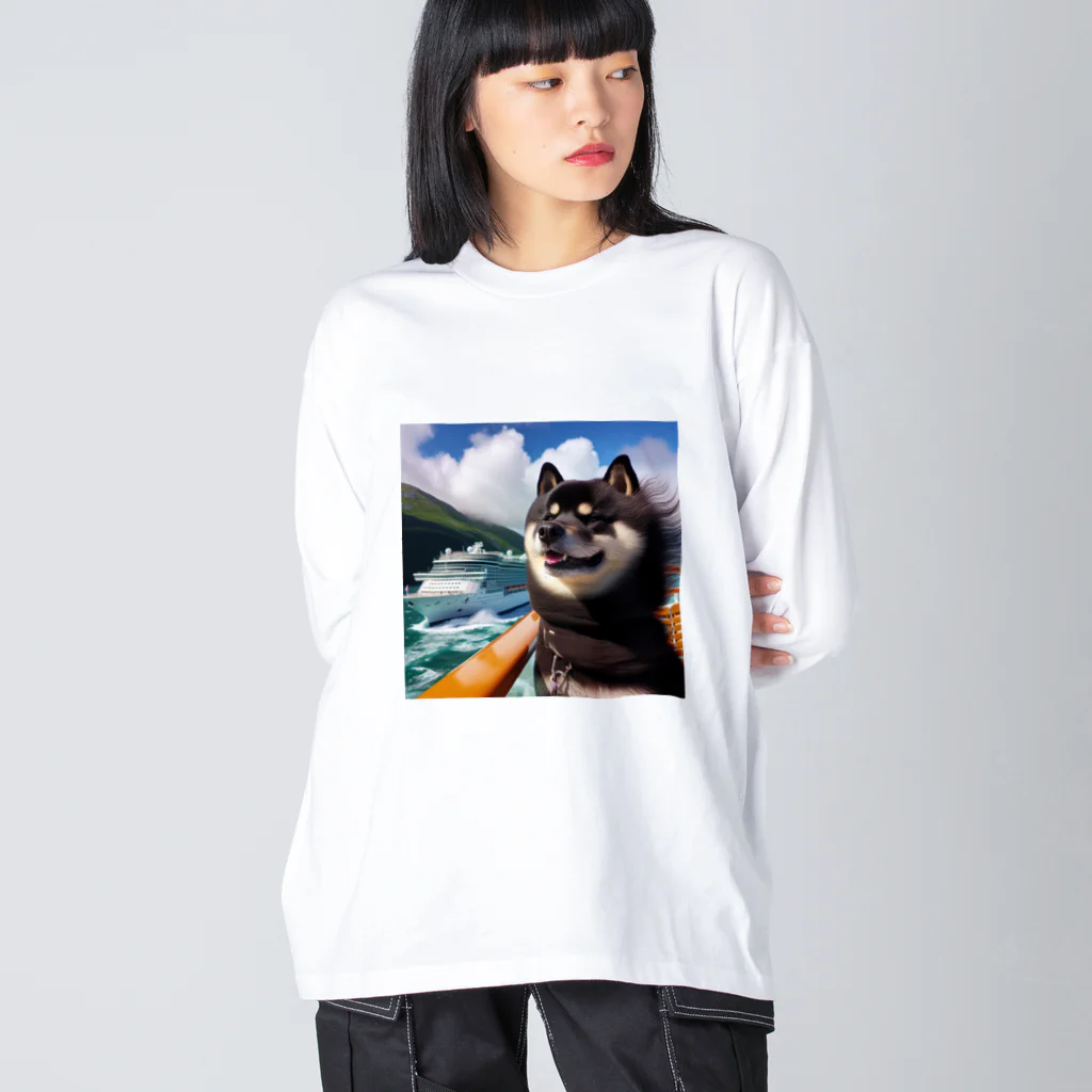 ANTARESの旅行中の黒柴 Big Long Sleeve T-Shirt