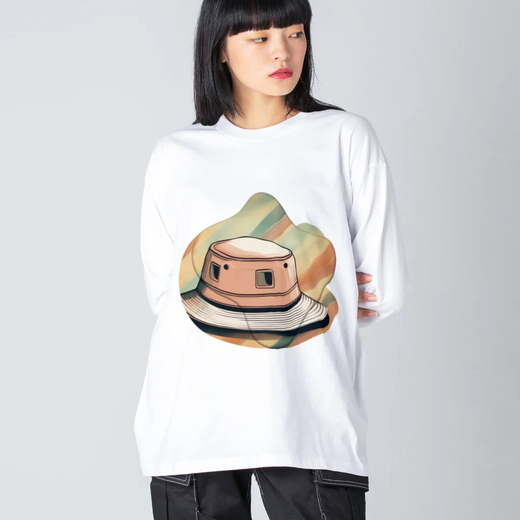 NaROOMの【アート】レトロかわいいバケットハット💗 Big Long Sleeve T-Shirt