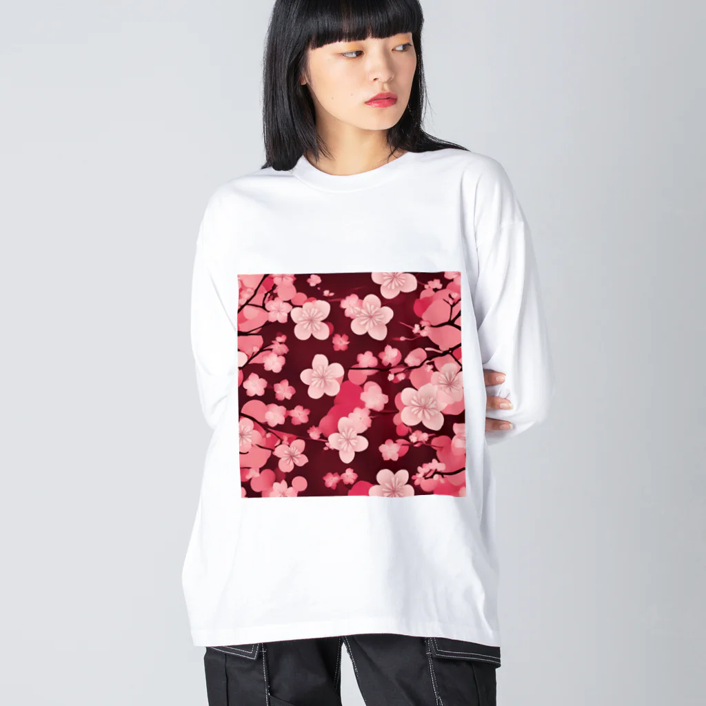 curtisの桜の花びら ビッグシルエットロングスリーブTシャツ