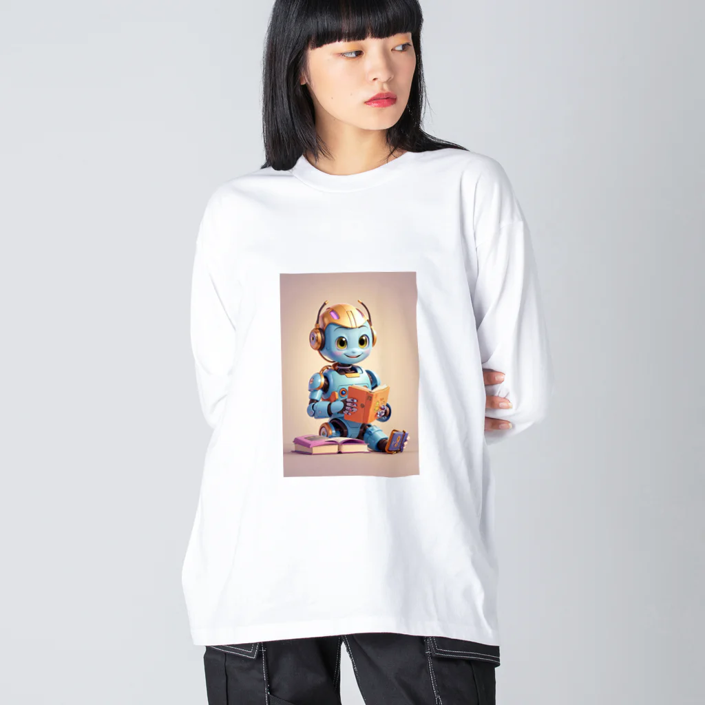 dorakiti0712のAI子どもロボット「リーディくん」 ビッグシルエットロングスリーブTシャツ