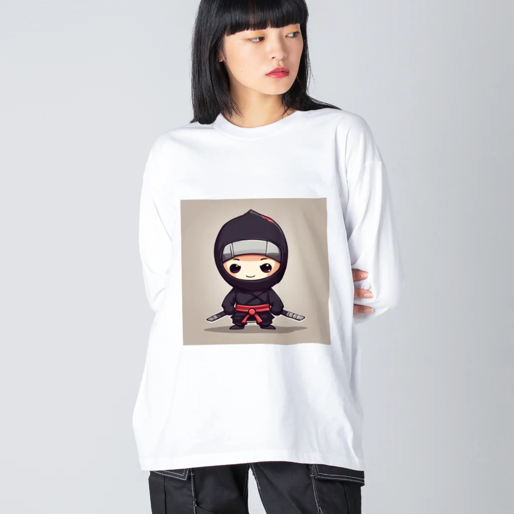 d-design-labのかわいい忍者のイラストグッズ ビッグシルエットロングスリーブTシャツ