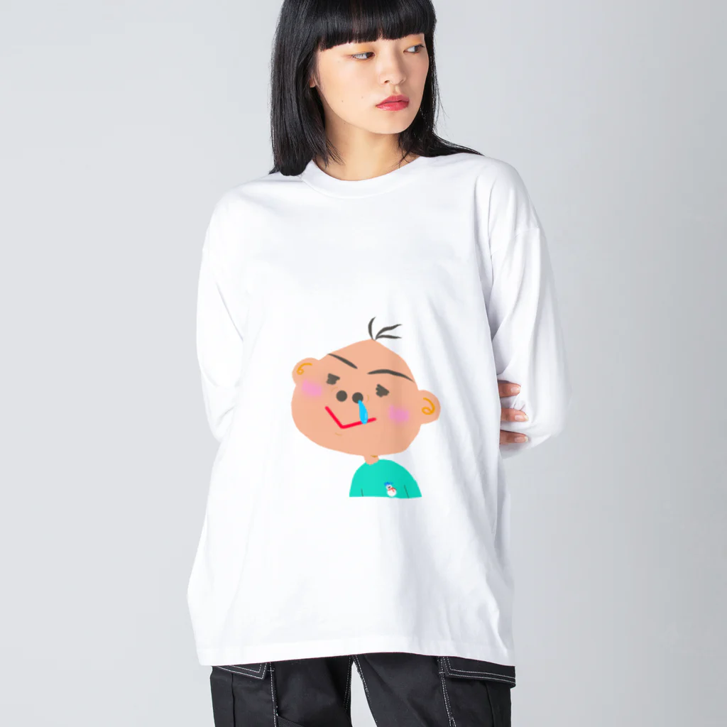 ザ☆めんまのお店の笑太郎（えみたろう） ビッグシルエットロングスリーブTシャツ