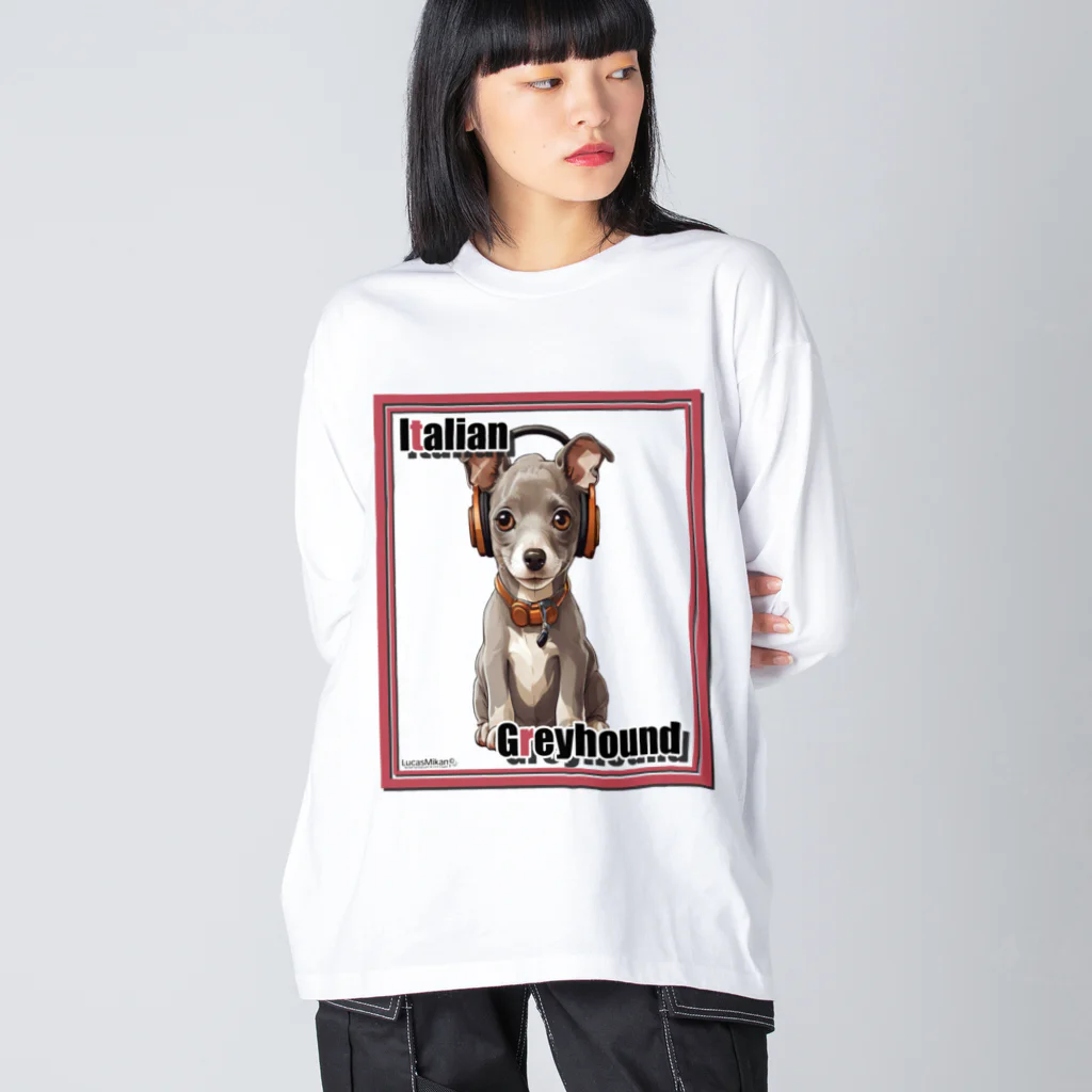 LUCASMIKAN Shopの集まれ犬好き / Gathering Dog Lover (Italian greyhound) ロングTシャツ・パーカーなど Big Long Sleeve T-Shirt