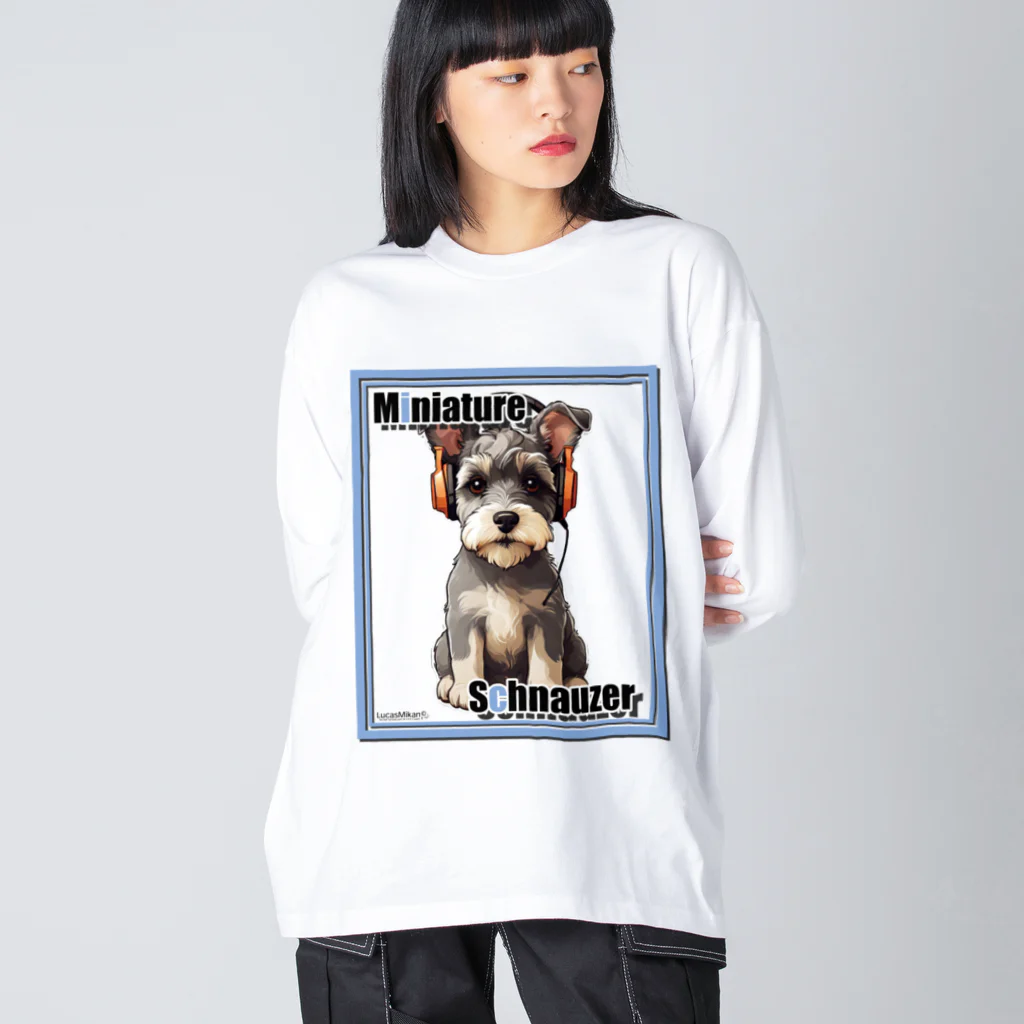 LUCASMIKAN Shopの集まれ犬好き / Gathering Dog Lover (Schnauzer) ロングTシャツ・パーカーなど Big Long Sleeve T-Shirt