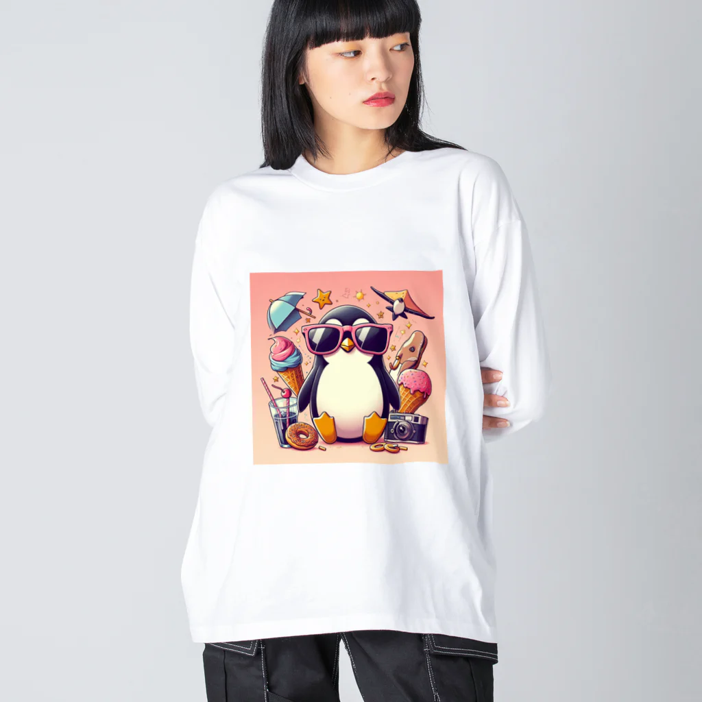 Design Harborのcool penguin ビッグシルエットロングスリーブTシャツ