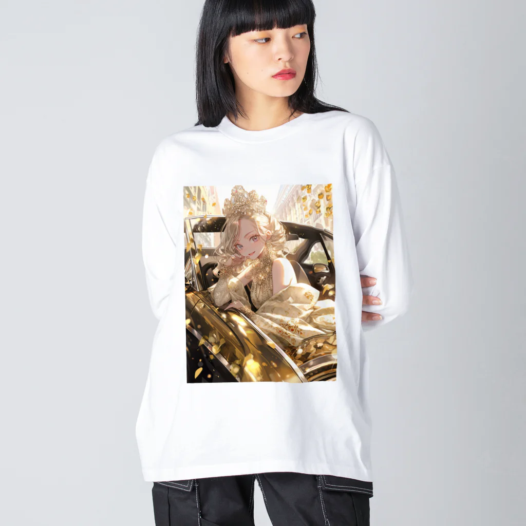 AQUAMETAVERSEのゴールドオープンカー sanae 2074 Big Long Sleeve T-Shirt