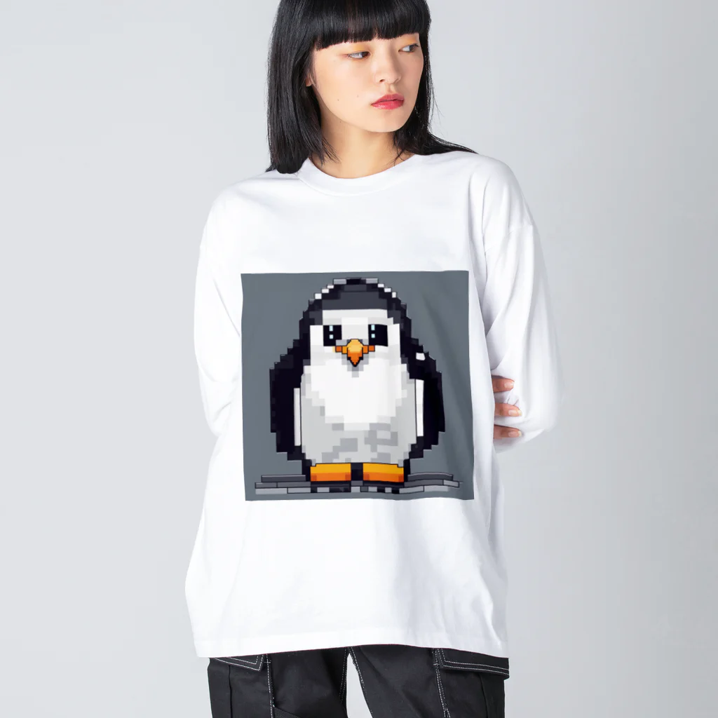 hakusyuuの優しい眼差しペンギン ビッグシルエットロングスリーブTシャツ