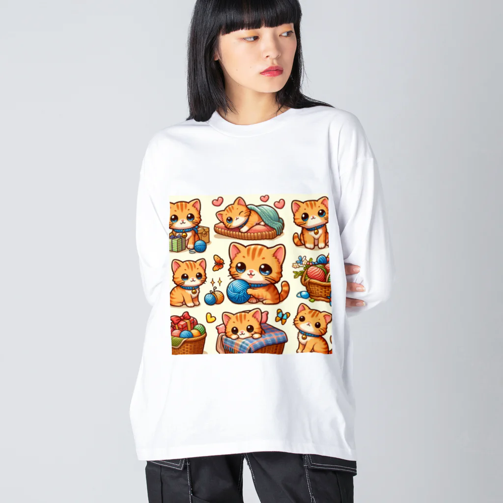 yos-1292583のねこニコばん ビッグシルエットロングスリーブTシャツ