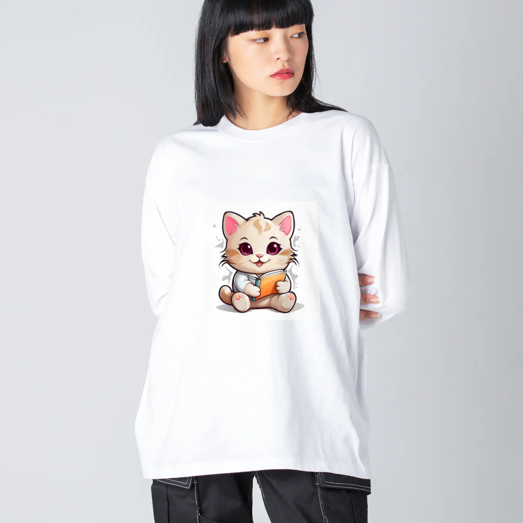 dorakiti0712のにゃんこ先生 ビッグシルエットロングスリーブTシャツ