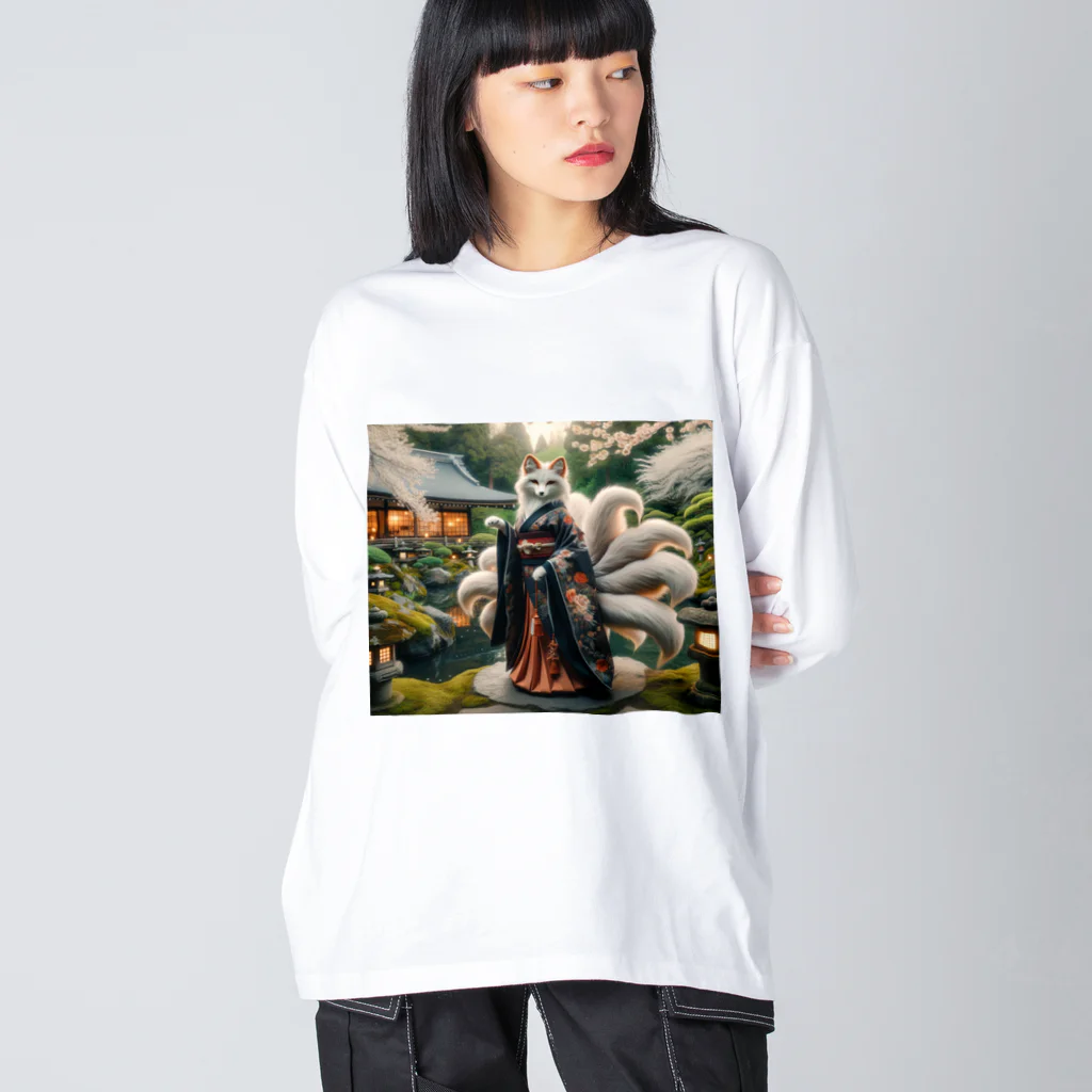 ZenCritters Sanctuaryの妖狐様 ビッグシルエットロングスリーブTシャツ