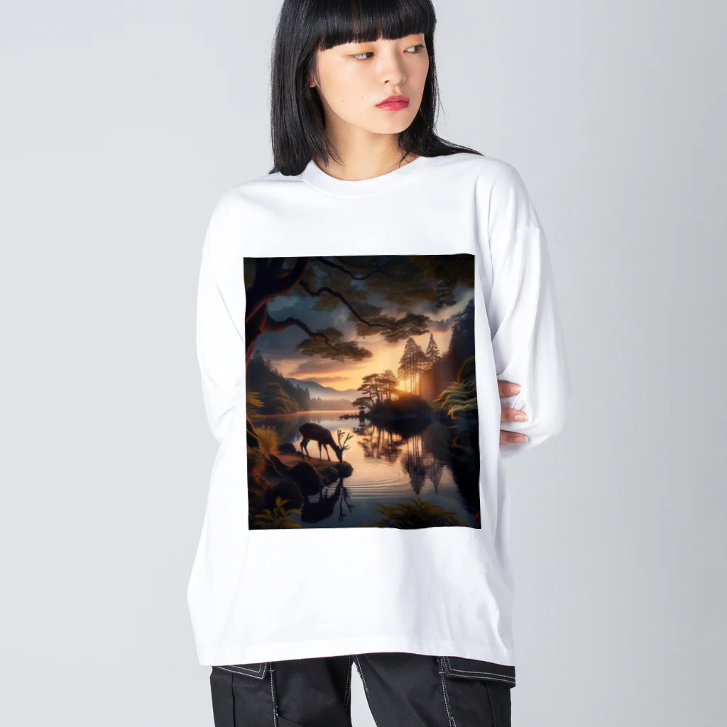 NovAiTen_shopの湖畔の鹿 Big Long Sleeve T-Shirt