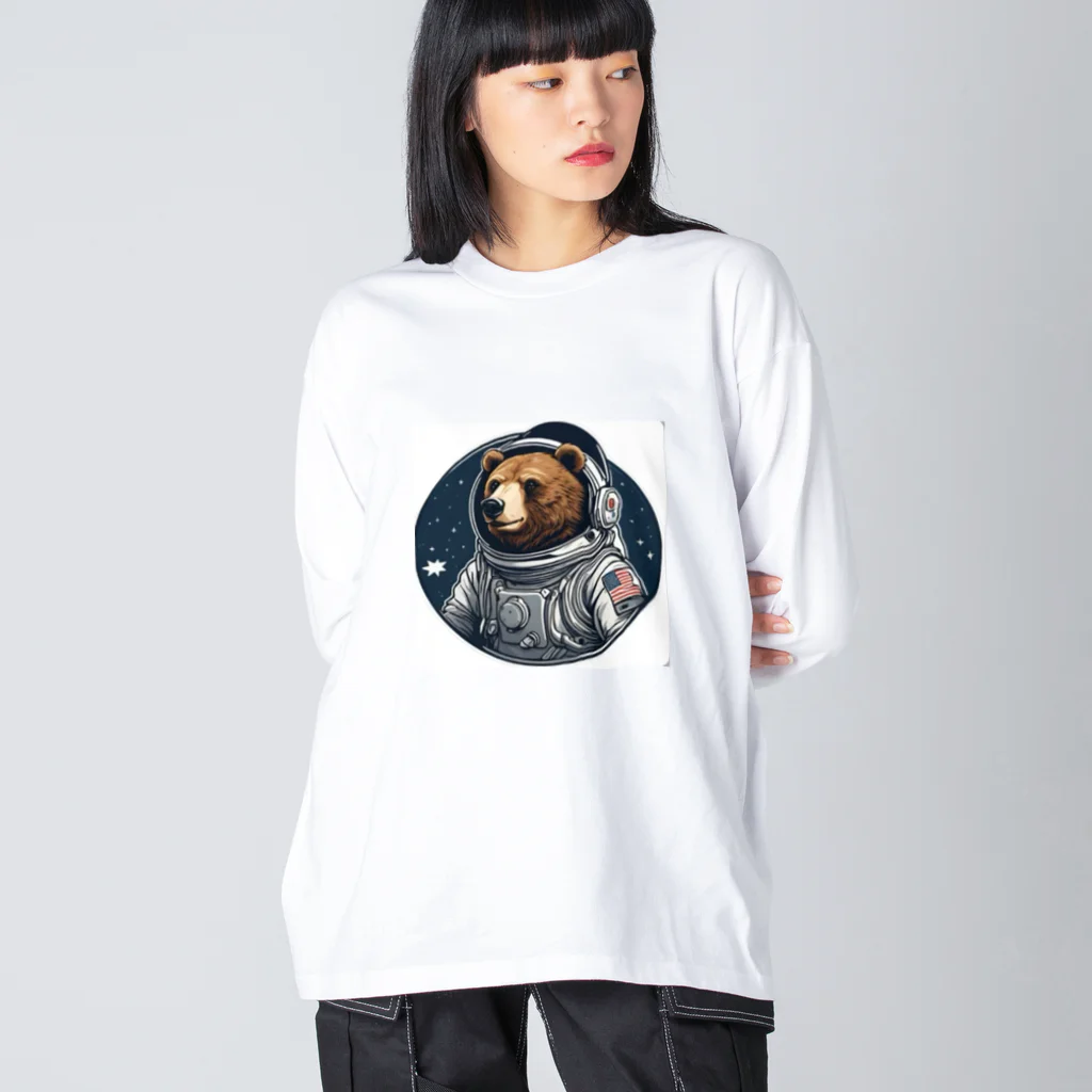 mame SHOPの宇宙飛行士くま ビッグシルエットロングスリーブTシャツ