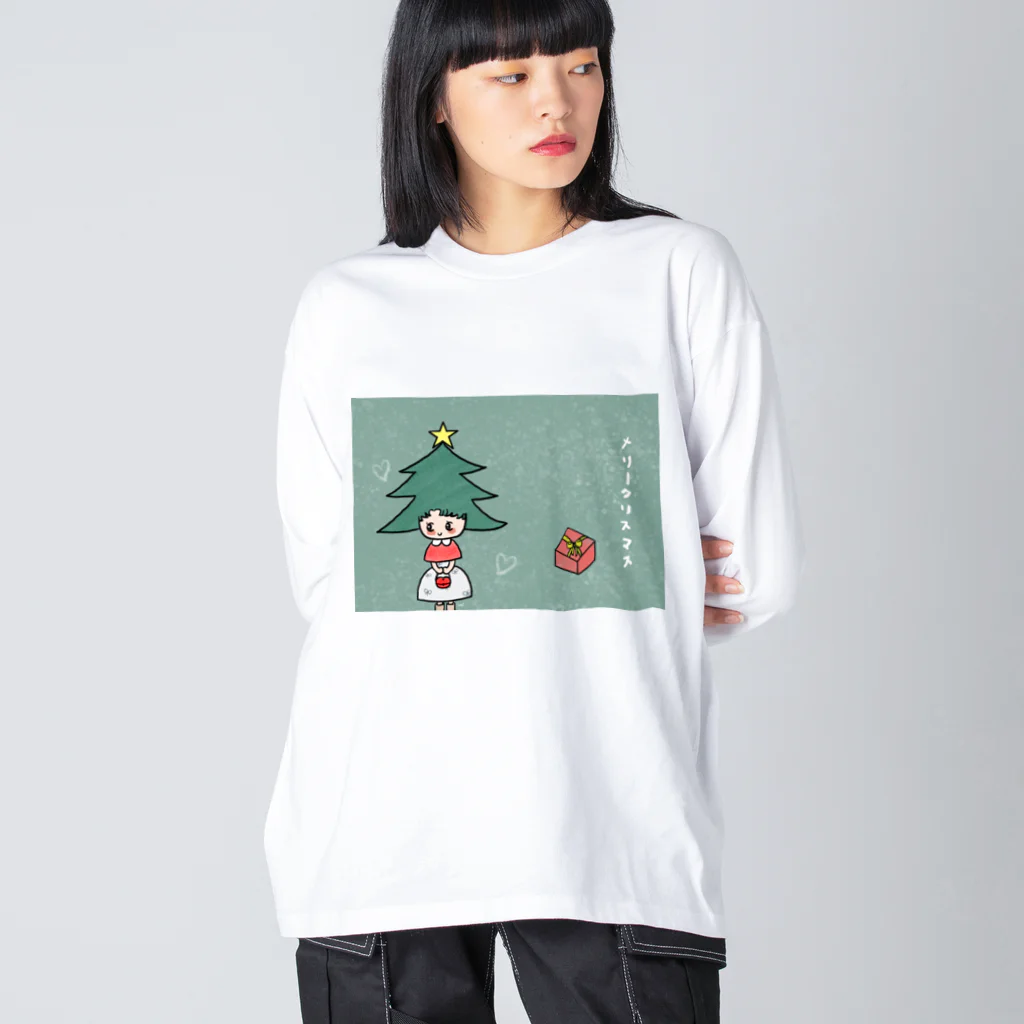 neokiwaruiのクリスマスガール ビッグシルエットロングスリーブTシャツ