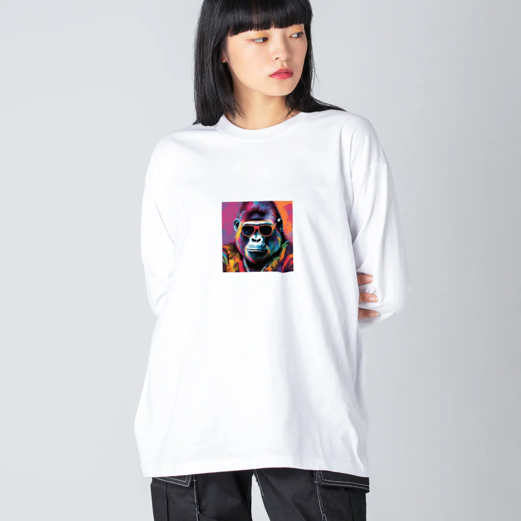 Rabbitのネオンカラーゴリラくん Big Long Sleeve T-Shirt