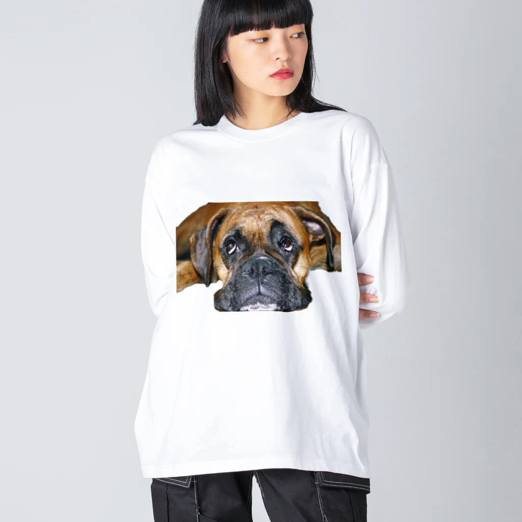 barbyGGGのかわいいボクサー犬 ビッグシルエットロングスリーブTシャツ