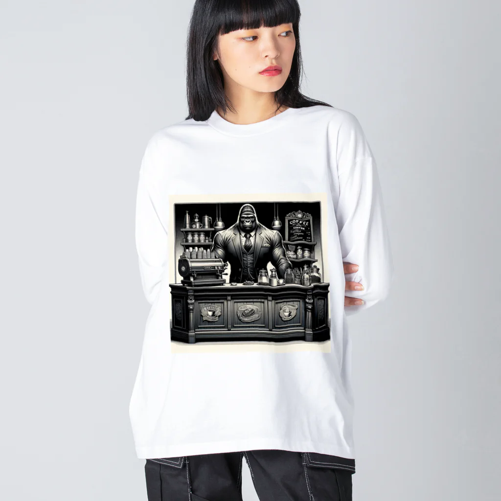 ゴリラショップのThe Mighty Gorilla Coffee Shop  Big Long Sleeve T-Shirt