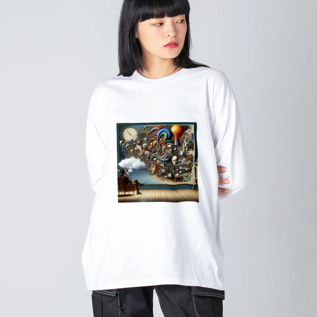 hirokikojimaの自分の内面と向き合っている紳士 Big Long Sleeve T-Shirt