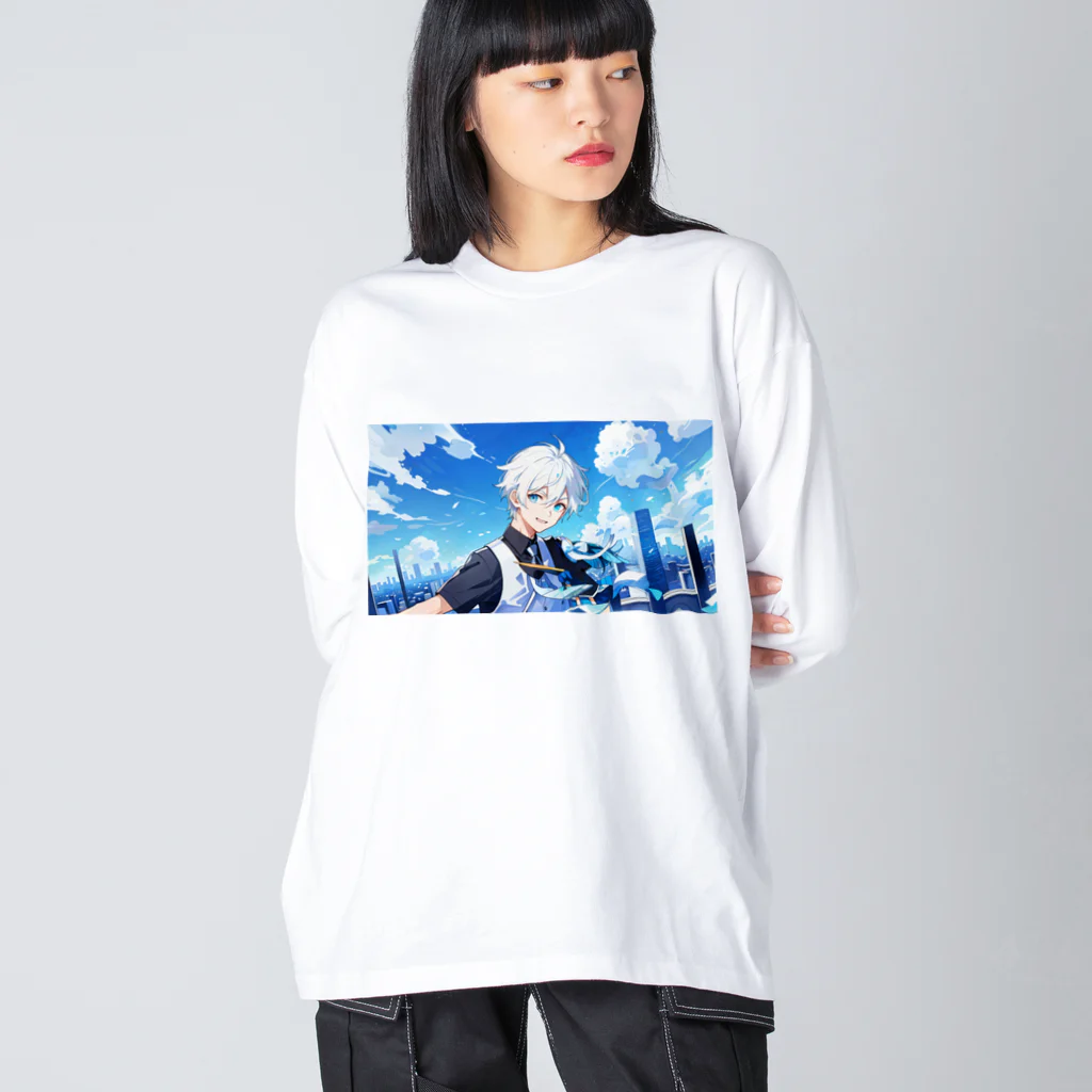 にこにこイケメンファクトリーの蒼海 翔太（Aomi Shota）　『ショタの蒼い夢: 翔太の世界観を感じる特別なコレクション』 ビッグシルエットロングスリーブTシャツ