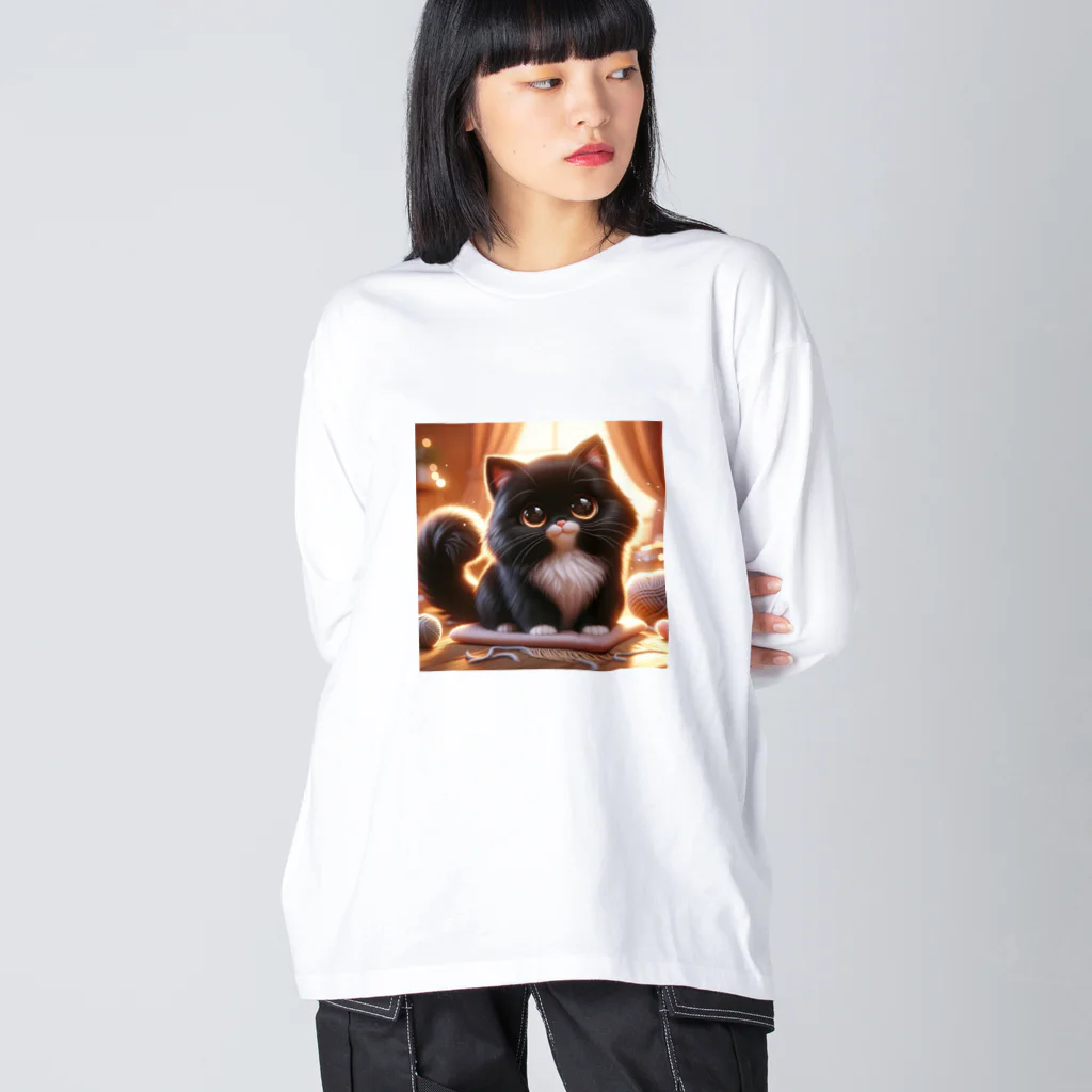 くろにゃんのくろにゃん ビッグシルエットロングスリーブTシャツ