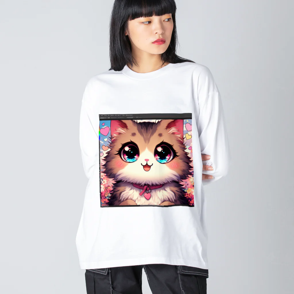 yos-1292583のねこニコばん ビッグシルエットロングスリーブTシャツ