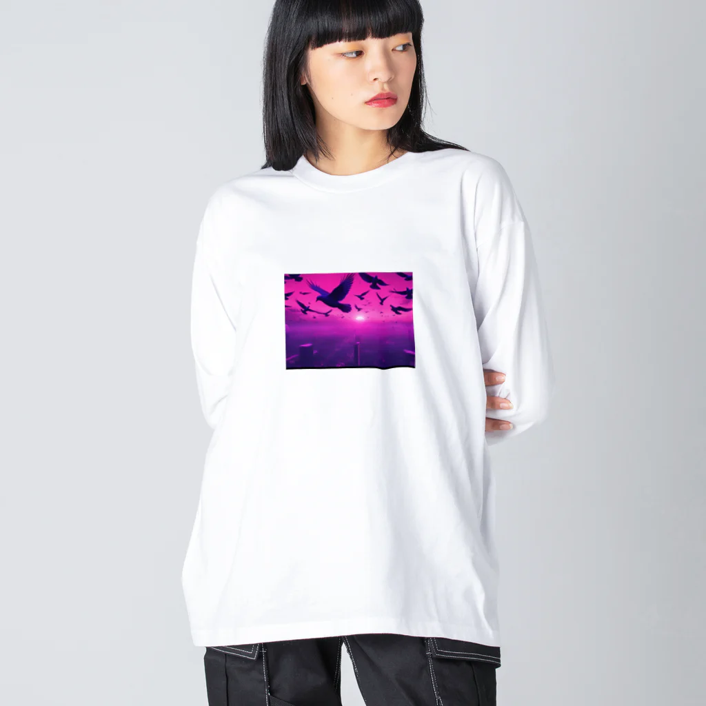 madatubomiの都会の鳩 Big Long Sleeve T-Shirt