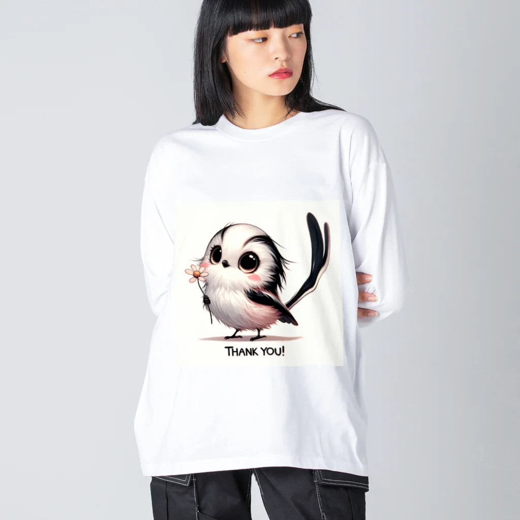 mimikkyu322のLong-tailed Tit  ビッグシルエットロングスリーブTシャツ