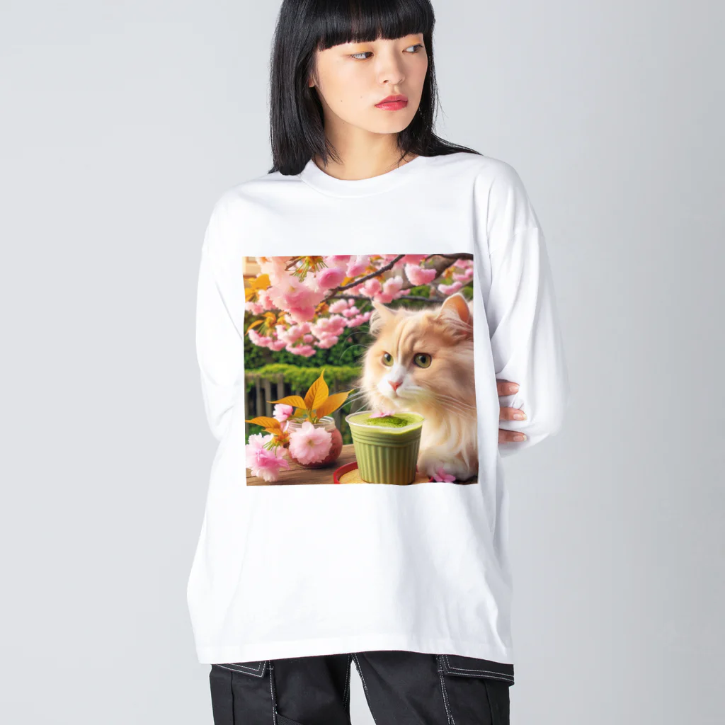 猫と紡ぐ物語の春の訪れを告げる桜満開 Big Long Sleeve T-Shirt