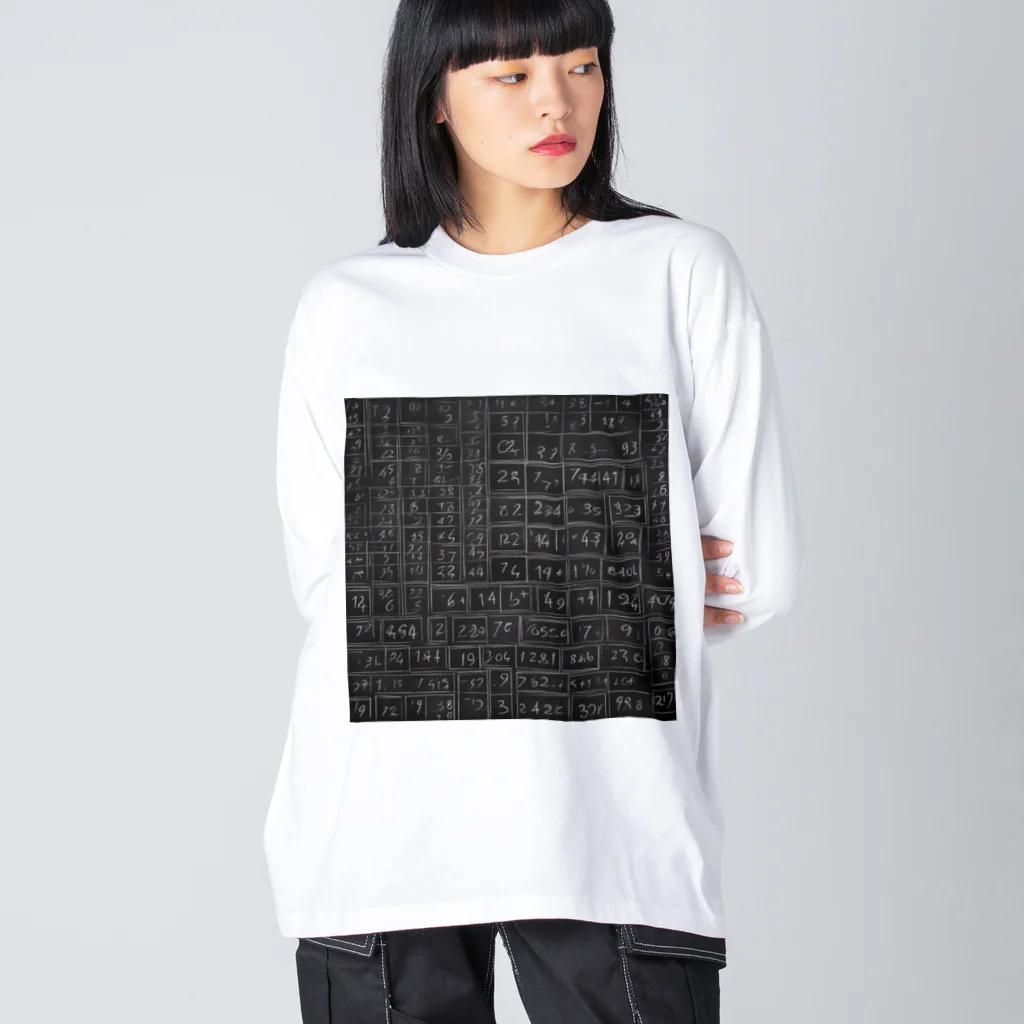 Isaiah_AI_Designの黒板の数字 Big Long Sleeve T-Shirt