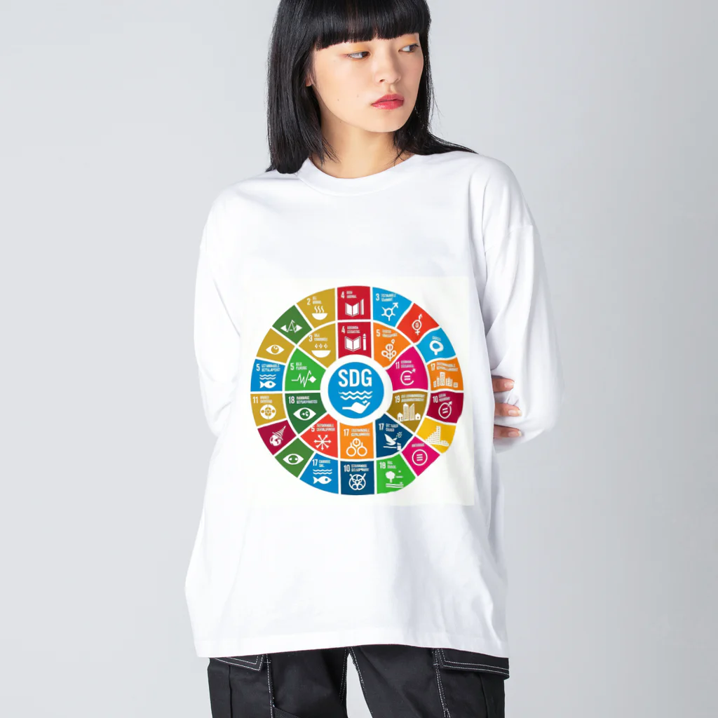 happiness_shopのSDGs（持続可能な開発目標） Big Long Sleeve T-Shirt