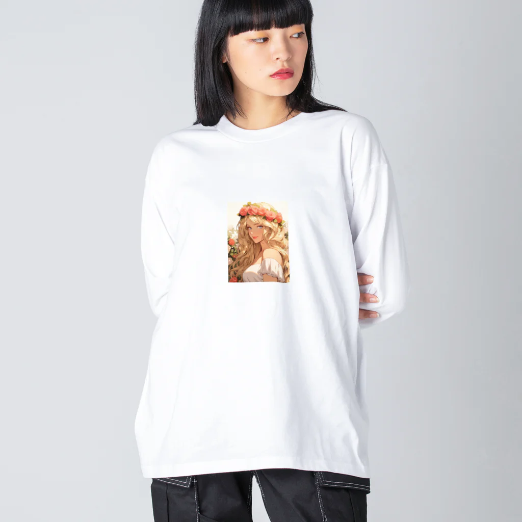 AQUAMETAVERSEの花飾りを付ける女性　なでしこ1478 Big Long Sleeve T-Shirt