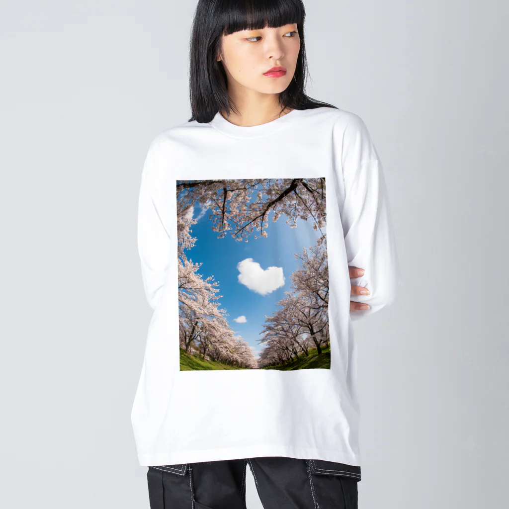 ぱんだまんのダブルハート Big Long Sleeve T-Shirt