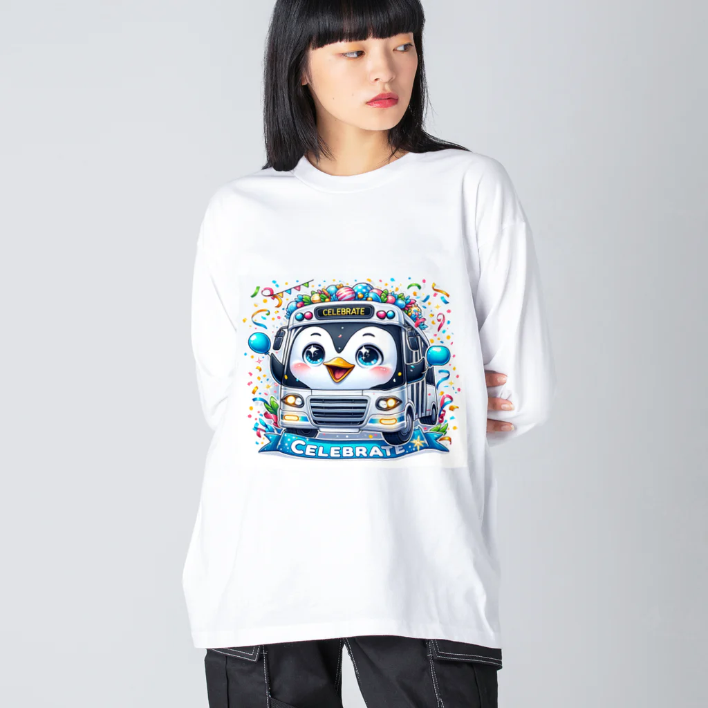 iwabousのペンギンバス ビッグシルエットロングスリーブTシャツ