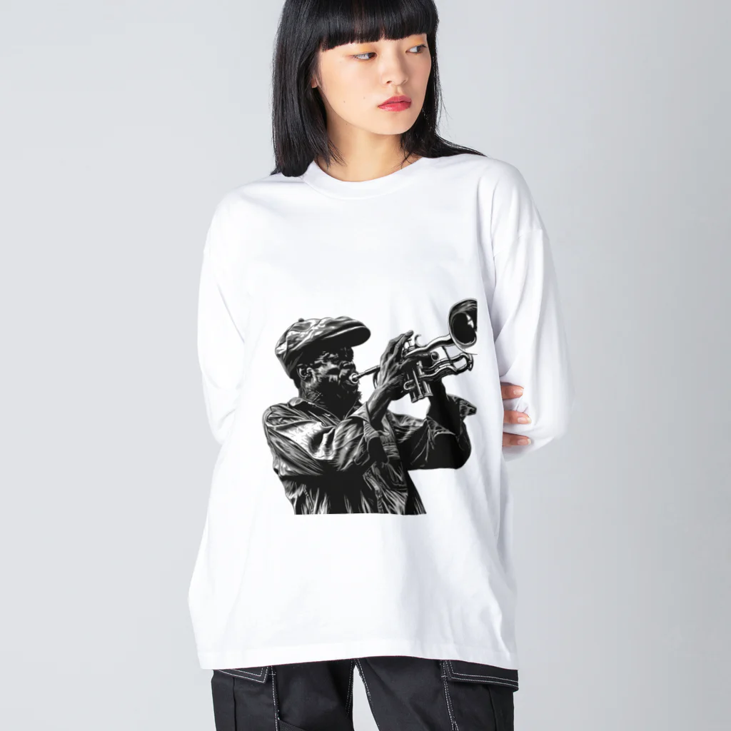 MistyStarkの黒人のトランぺッター Big Long Sleeve T-Shirt