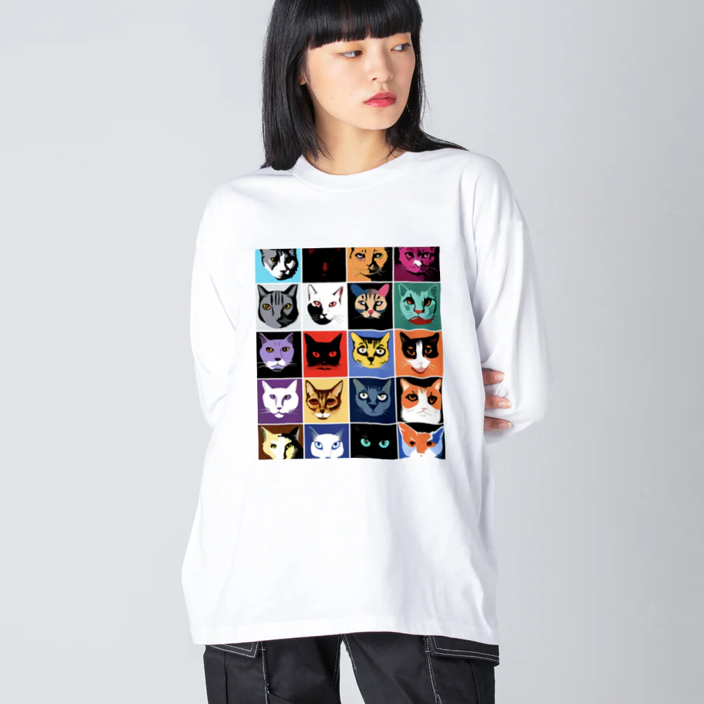 PAC (ポップアートキャット）のPAC (ポップアートキャット) Big Long Sleeve T-Shirt