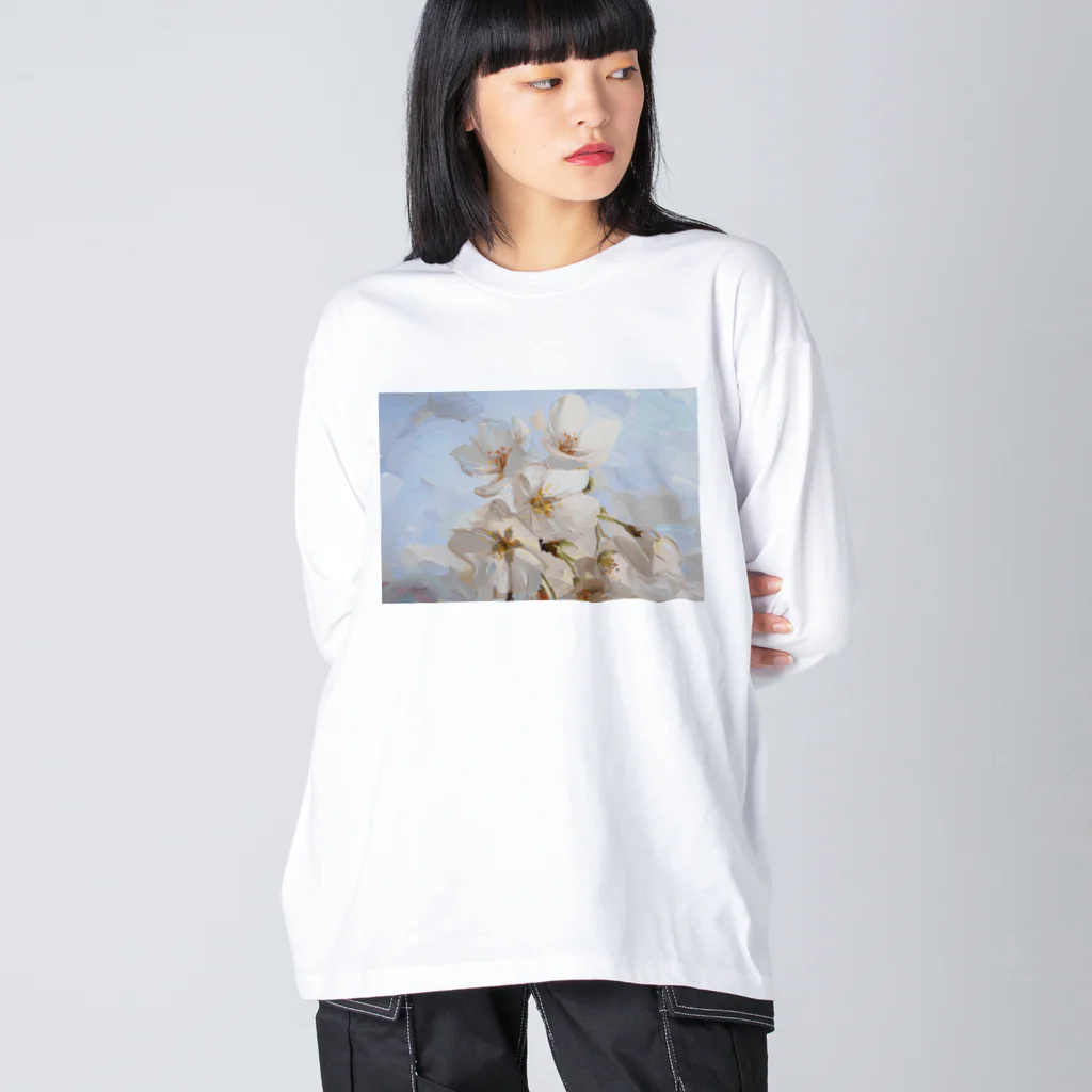 TOMOYA MURAKAMIのSAKURA-Oil Painting- Big Long Sleeve T-Shirt