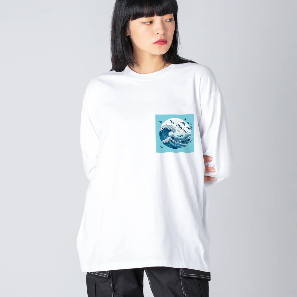 Nattu/のかもめと海 ビッグシルエットロングスリーブTシャツ