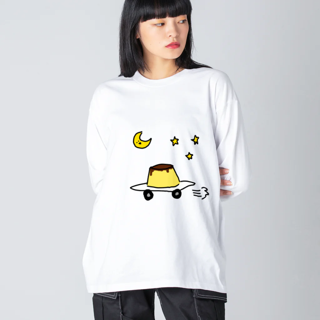 愛と幸せの魔法使いの月夜に駆けるプリン Big Long Sleeve T-Shirt