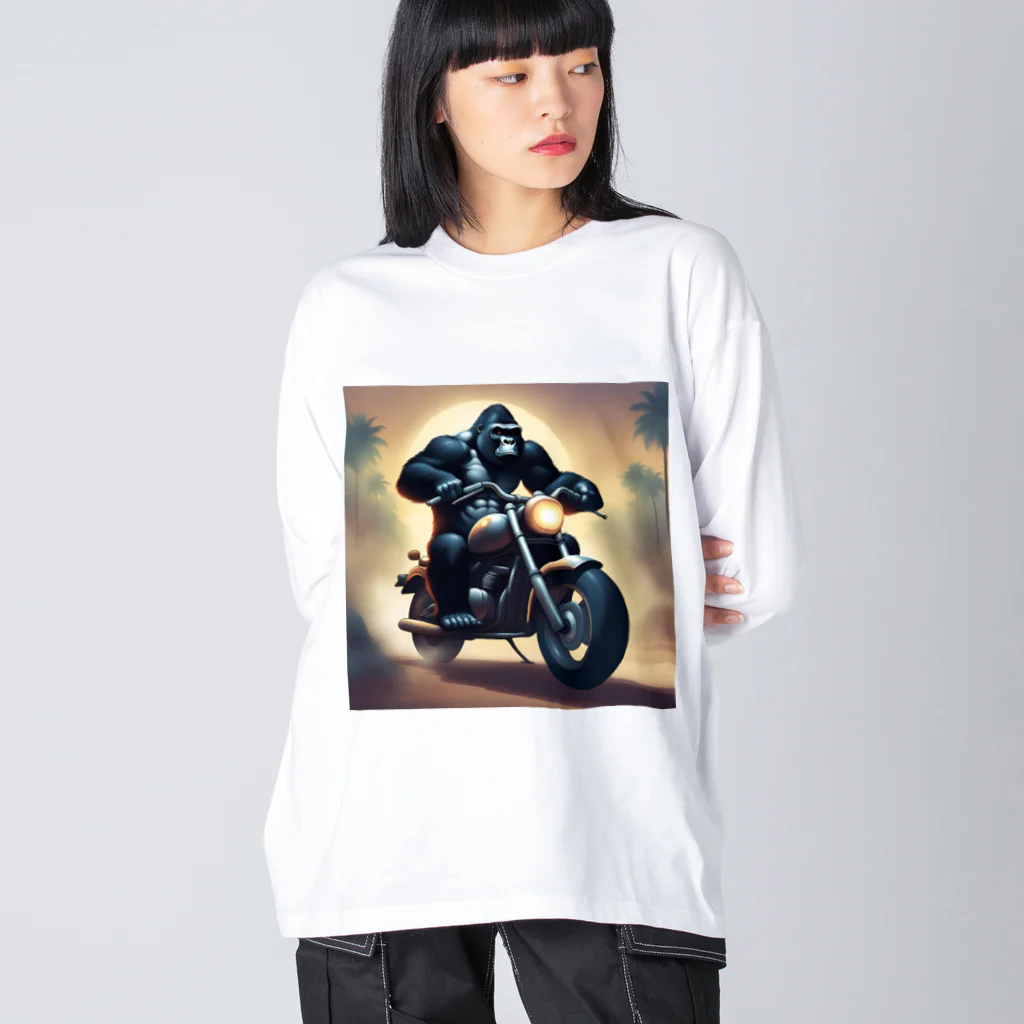 razurizuのバイクを盗んで走り出すゴリラ Big Long Sleeve T-Shirt