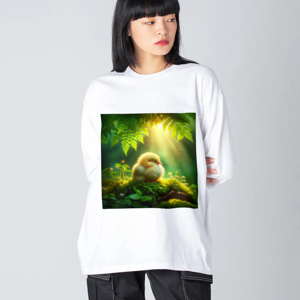 きっとカワイイ何でも図鑑の眠るひよこ Big Long Sleeve T-Shirt